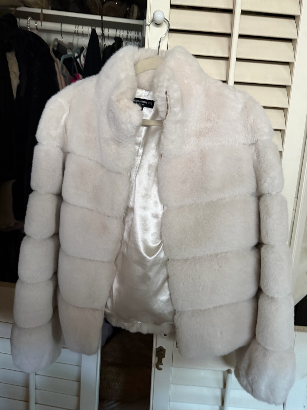 Generation Love Cream Faux Fur Teddy Jacket
